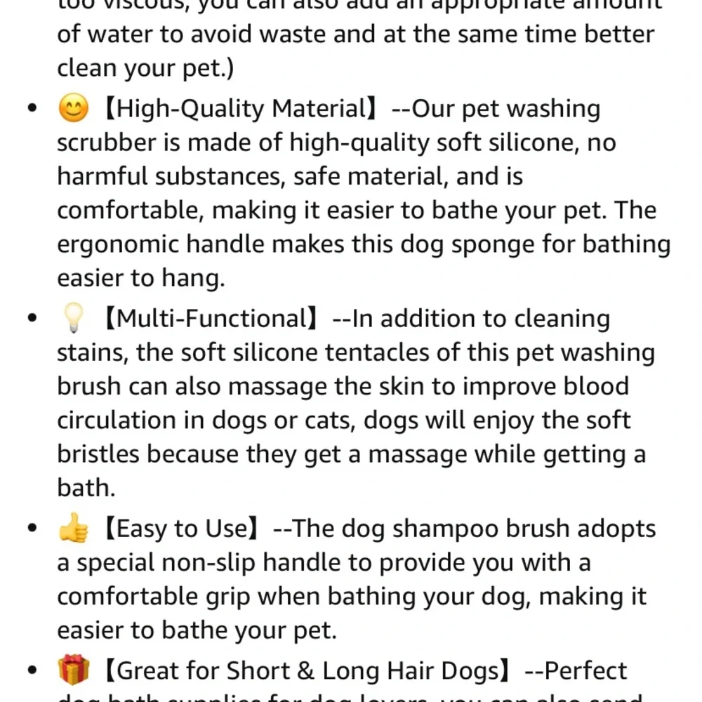 DUALSHINE Upgraded Dog Bath Brush,Dog Scrubber Best Pet Bathing Tool & shampoo